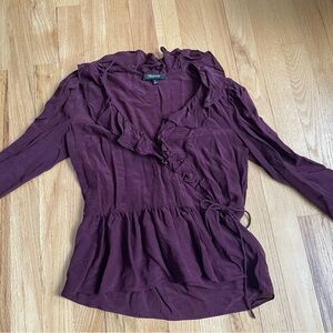 Madewell Silk Wrap Top - size XS